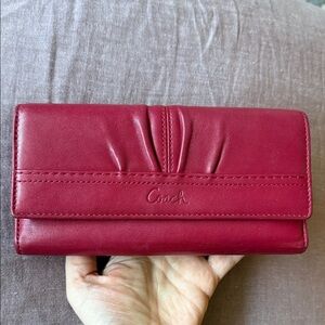 Coach Women's Red Leather Wallet